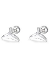 stunning tiny fish fin small ball silver baby earrings
